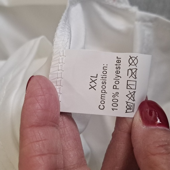 White Long Sleeve Shirt with Black Dot Pattern - Picture 7 of 7